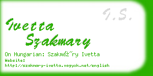 ivetta szakmary business card